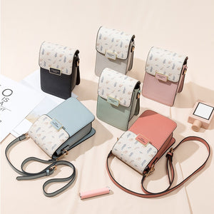Floral Printed Women Leather Shoulder Bag Casual Crossbody Flap Bags Ladies Single Strap Messenger Travel Wallets Phone Pouch