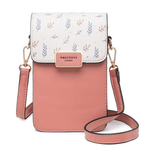 Floral Printed Women Leather Shoulder Bag Casual Crossbody Flap Bags Ladies Single Strap Messenger Travel Wallets Phone Pouch