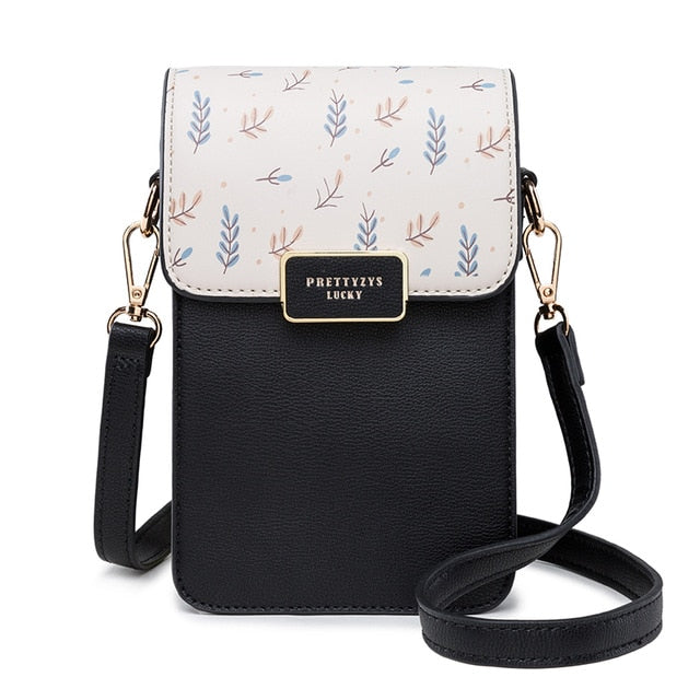 Floral Printed Women Leather Shoulder Bag Casual Crossbody Flap Bags Ladies Single Strap Messenger Travel Wallets Phone Pouch