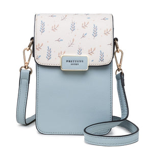 Floral Printed Women Leather Shoulder Bag Casual Crossbody Flap Bags Ladies Single Strap Messenger Travel Wallets Phone Pouch