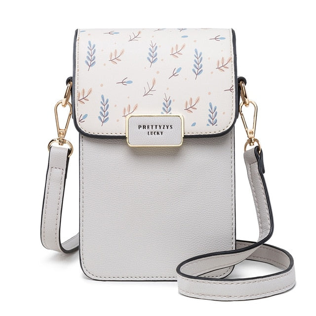 Floral Printed Women Leather Shoulder Bag Casual Crossbody Flap Bags Ladies Single Strap Messenger Travel Wallets Phone Pouch