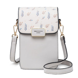 Floral Printed Women Leather Shoulder Bag Casual Crossbody Flap Bags Ladies Single Strap Messenger Travel Wallets Phone Pouch