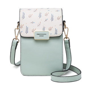 Floral Printed Women Leather Shoulder Bag Casual Crossbody Flap Bags Ladies Single Strap Messenger Travel Wallets Phone Pouch