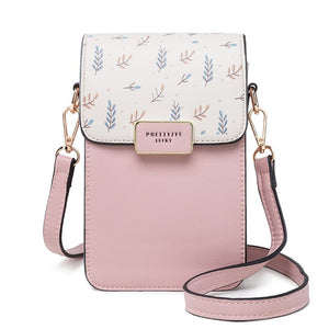 Floral Printed Women Leather Shoulder Bag Casual Crossbody Flap Bags Ladies Single Strap Messenger Travel Wallets Phone Pouch