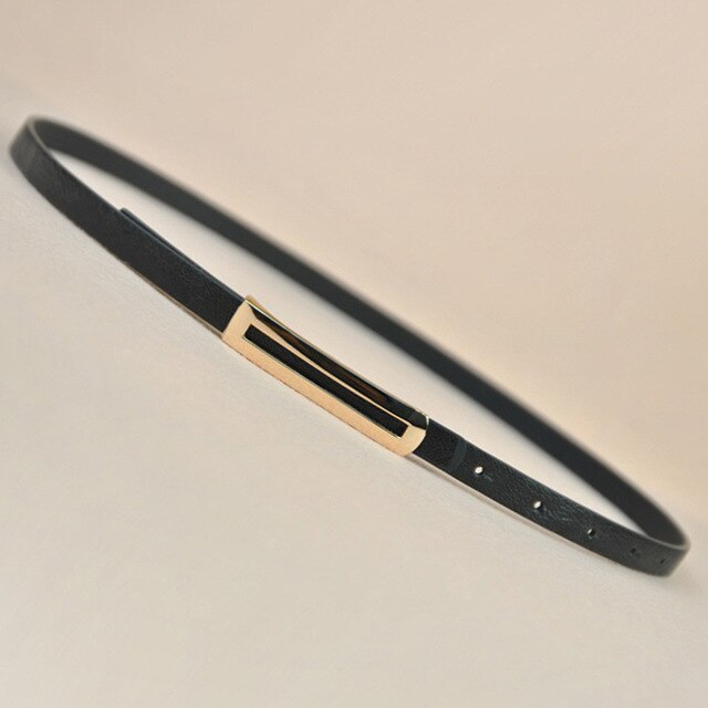 Luxury Metal Buckle Thin Belt For Women Classic Wild Minimalist Thin waist Belt Waistband Cummerbund For Apparel Accessories