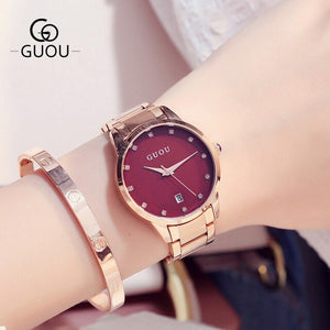 Relogio Feminino Fashion Women Quartz Date Watches Women Rose Gold Watch Casual Stainless Steel Dress Wristwatch zegarki damskie