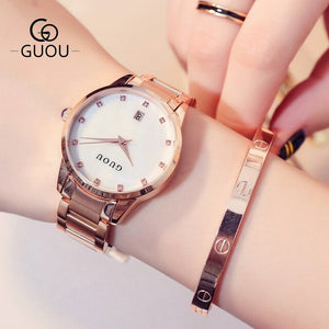 Relogio Feminino Fashion Women Quartz Date Watches Women Rose Gold Watch Casual Stainless Steel Dress Wristwatch zegarki damskie