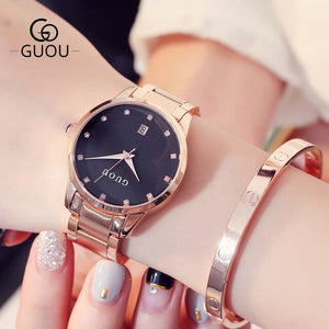 Relogio Feminino Fashion Women Quartz Date Watches Women Rose Gold Watch Casual Stainless Steel Dress Wristwatch zegarki damskie