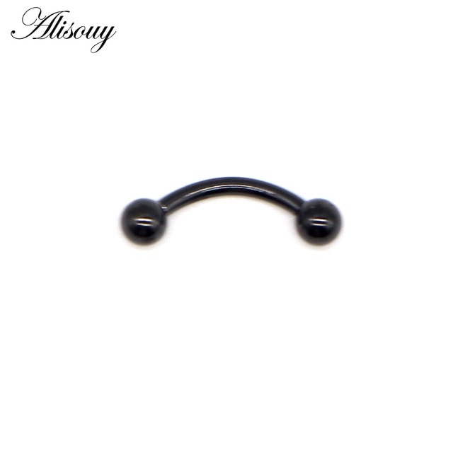 Alisouy 2Pcs Stainless Steel Curved Eyebrow Nose Lip Earrings Nipple Piercings Punk Unisex Body Piercing septum sieraden