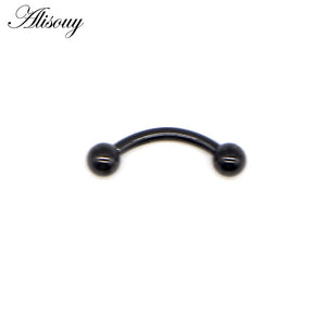 Alisouy 2Pcs Stainless Steel Curved Eyebrow Nose Lip Earrings Nipple Piercings Punk Unisex Body Piercing septum sieraden
