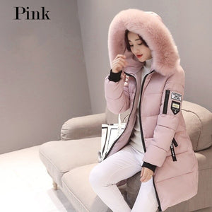 2019 New Parka Womens Winter Coats Womans Long Cotton Casual Fur Hooded Jackets Warm Parkas Female Overcoat Coat Free shipping