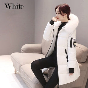 2019 New Parka Womens Winter Coats Womans Long Cotton Casual Fur Hooded Jackets Warm Parkas Female Overcoat Coat Free shipping
