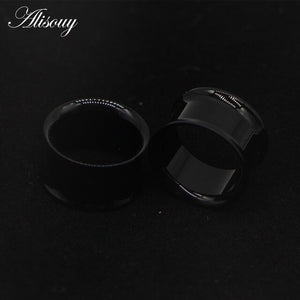 2pcs White Black Transparent Acrylic Ear Tunnel Plug Ear Gauges Piercing Double Curved Saddle Expander Stretcher Body Jewelry