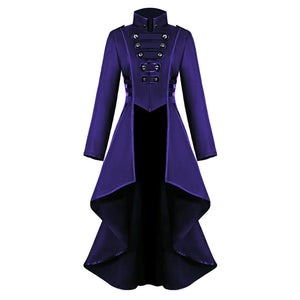 Cosplay Jacket Women Gothic Steampunk Overcoat Button Lace Corset Halloween Costume Coat Tailcoat Jacket #Zer