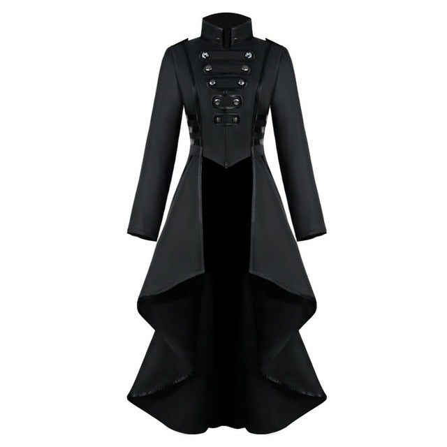 Cosplay Jacket Women Gothic Steampunk Overcoat Button Lace Corset Halloween Costume Coat Tailcoat Jacket #Zer