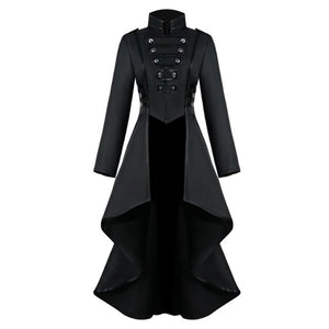 Cosplay Jacket Women Gothic Steampunk Overcoat Button Lace Corset Halloween Costume Coat Tailcoat Jacket #Zer