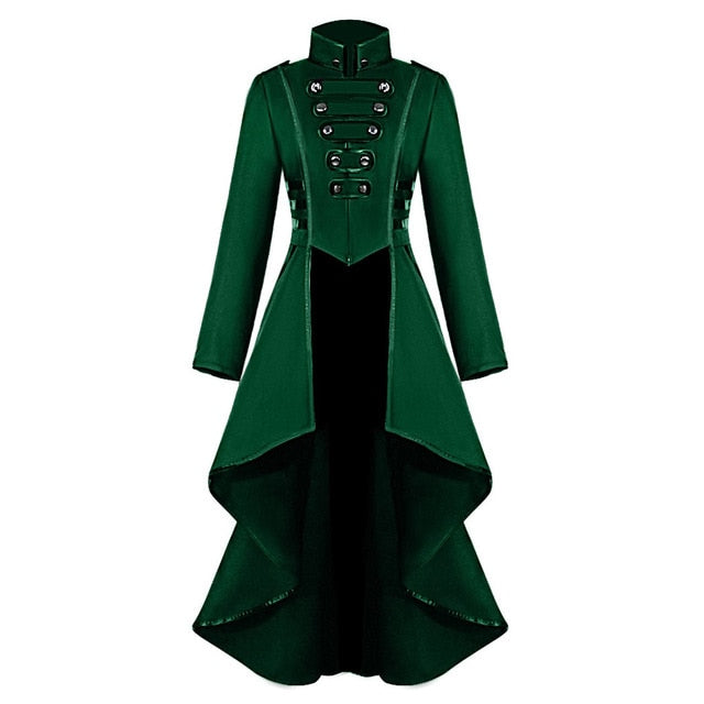 Cosplay Jacket Women Gothic Steampunk Overcoat Button Lace Corset Halloween Costume Coat Tailcoat Jacket #Zer
