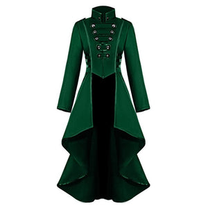 Cosplay Jacket Women Gothic Steampunk Overcoat Button Lace Corset Halloween Costume Coat Tailcoat Jacket #Zer