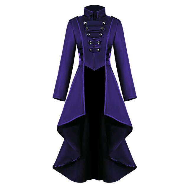 Cosplay Jacket Women Gothic Steampunk Overcoat Button Lace Corset Halloween Costume Coat Tailcoat Jacket #Zer