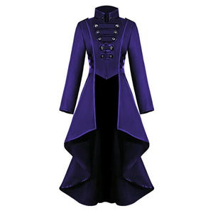 Cosplay Jacket Women Gothic Steampunk Overcoat Button Lace Corset Halloween Costume Coat Tailcoat Jacket #Zer