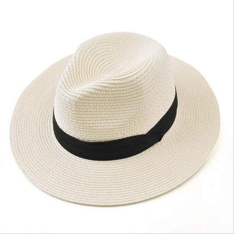 BINGYUANHAOXUAN Brand 2017 New Summer Hats For Women Black Ribbon Panama Straw Hat Fashion Lady Lady Hats Beach Sun Hat