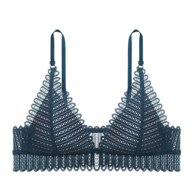 New Fashion Sexy Lace Wireless Bras For Women Lingerie Front Closure Wire Free Push Up Bra Seamless Breathable Backless Bralette