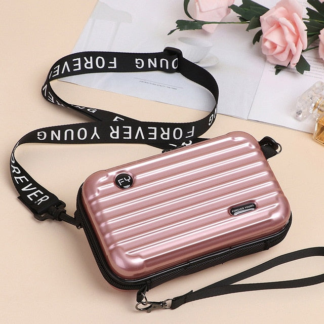 Luxury Hand bags for Women 2019 New Suitcase Shape Totes Fashion letter pattern Famous Brand Clutch Bag ABS plastic Shoulder bag