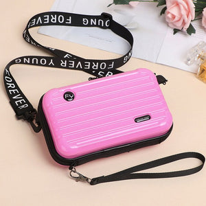 Luxury Hand bags for Women 2019 New Suitcase Shape Totes Fashion letter pattern Famous Brand Clutch Bag ABS plastic Shoulder bag