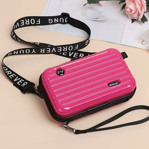Luxury Hand bags for Women 2019 New Suitcase Shape Totes Fashion letter pattern Famous Brand Clutch Bag ABS plastic Shoulder bag