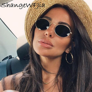 Small Oval Mirror Sunglasses For Women Luxury 2020  Men Brand Designer Eyewear Shades Ladies Alloy Sun Glasses UV400 Eyeglasses