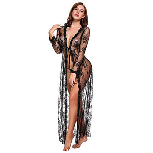 Erotic Hot Perspective Sexy Lace Lingerie Women Babydoll Kimono Robe Sexy Underwear Plus Size Porno Sexi Langerie Sexy Costumes