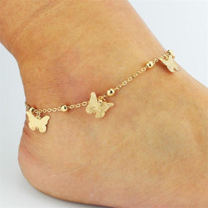 Cheap Barefoot Sandals For Wedding Shoes Butterfly Sandel Anklet Chain Stretch Gold Toe Ring Beading Wedding Bridal Jewelry Foot