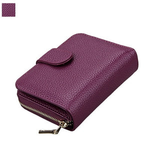 Women Wallets Metal Zipper Small Wallet Short Credit Card Holder Genuine Leather Coin Purse Cowhide Luxury Purses Female