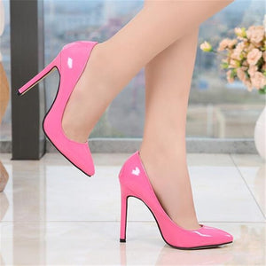 Big Size 35-43 44 45 46 Women Pumps Brand Wedding High Heels Sexy Patent Leather Pointed Toe Stiletto Ladies Party Dress Shoes