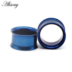 1pc Stainless Steel Ear Plugs Tunnels Piercings Rose Gold Screwed Earring Expander Earlet Gauges Body Piercings Jewelry 2mm-25mm