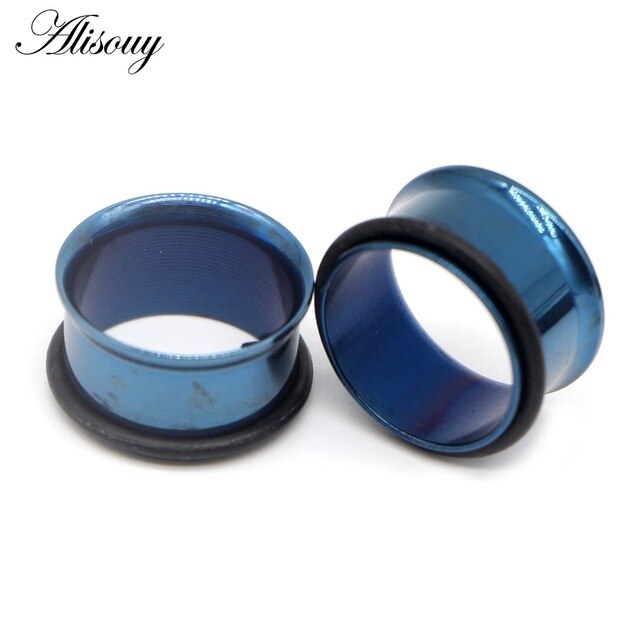 1pc Stainless Steel Ear Plugs Tunnels Piercings Rose Gold Screwed Earring Expander Earlet Gauges Body Piercings Jewelry 2mm-25mm