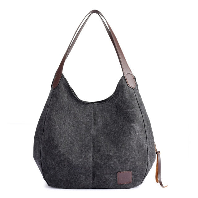 Piler Large Shoulder Canvas Bag Women Handbag Pockets Ladies Hobo Bags Casual Large Women Bags Brand Luxury Ladies Hand Bags