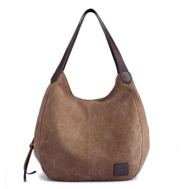 Piler Large Shoulder Canvas Bag Women Handbag Pockets Ladies Hobo Bags Casual Large Women Bags Brand Luxury Ladies Hand Bags