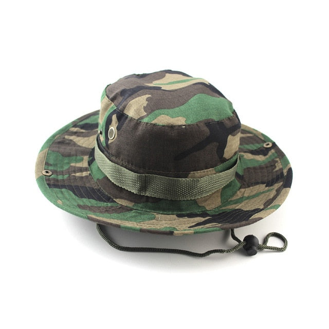 Summer Camo Fisherman Casual Bucket Camping Hiking Travel fishing mountaineering sombrero sunshade Bonnie hat For women men
