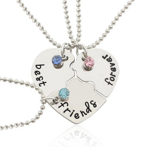 Best Friend Necklace Women Crystal Heart Tai Chi Crown Best Friends Forever Necklaces Pendants Friendship BFF Jewelry Collier