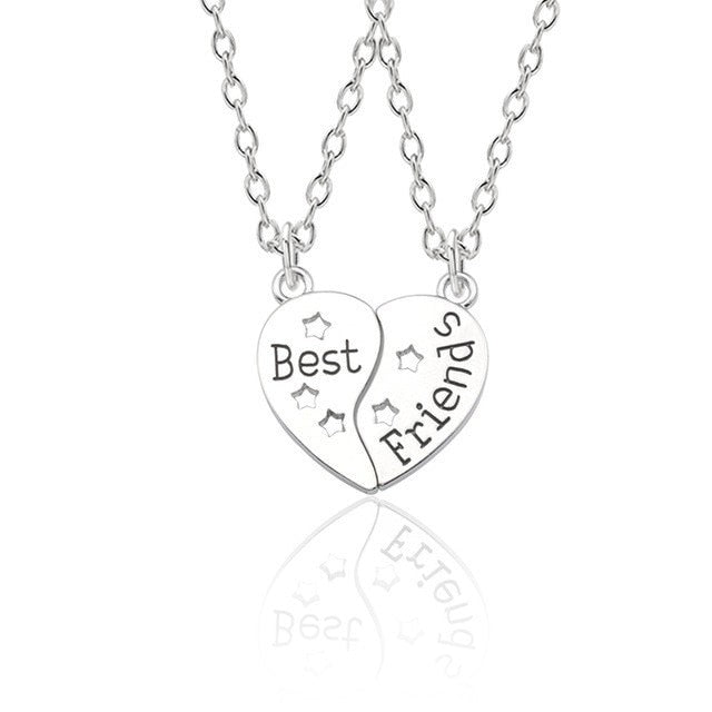 Best Friend Necklace Women Crystal Heart Tai Chi Crown Best Friends Forever Necklaces Pendants Friendship BFF Jewelry Collier
