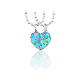 Best Friend Necklace Women Crystal Heart Tai Chi Crown Best Friends Forever Necklaces Pendants Friendship BFF Jewelry Collier