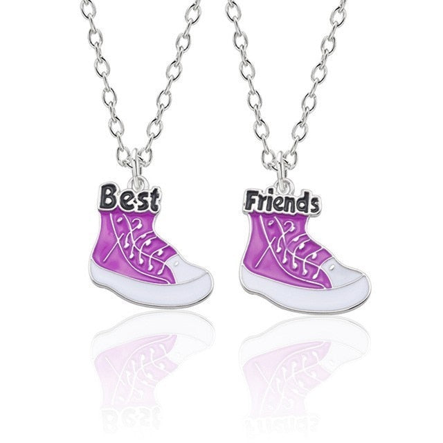 Best Friend Necklace Women Crystal Heart Tai Chi Crown Best Friends Forever Necklaces Pendants Friendship BFF Jewelry Collier