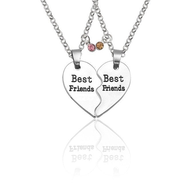 Best Friend Necklace Women Crystal Heart Tai Chi Crown Best Friends Forever Necklaces Pendants Friendship BFF Jewelry Collier