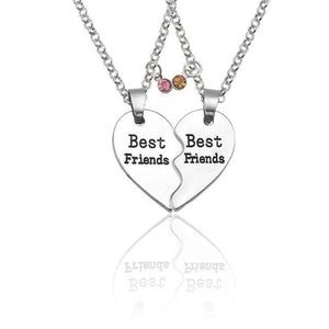 Best Friend Necklace Women Crystal Heart Tai Chi Crown Best Friends Forever Necklaces Pendants Friendship BFF Jewelry Collier