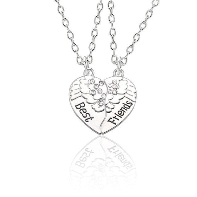 Best Friend Necklace Women Crystal Heart Tai Chi Crown Best Friends Forever Necklaces Pendants Friendship BFF Jewelry Collier