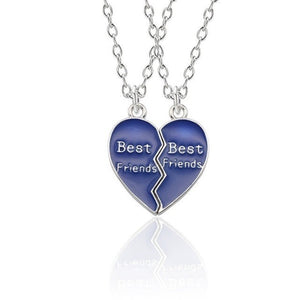 Best Friend Necklace Women Crystal Heart Tai Chi Crown Best Friends Forever Necklaces Pendants Friendship BFF Jewelry Collier