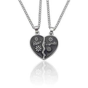 Best Friend Necklace Women Crystal Heart Tai Chi Crown Best Friends Forever Necklaces Pendants Friendship BFF Jewelry Collier