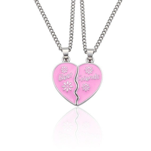 Best Friend Necklace Women Crystal Heart Tai Chi Crown Best Friends Forever Necklaces Pendants Friendship BFF Jewelry Collier