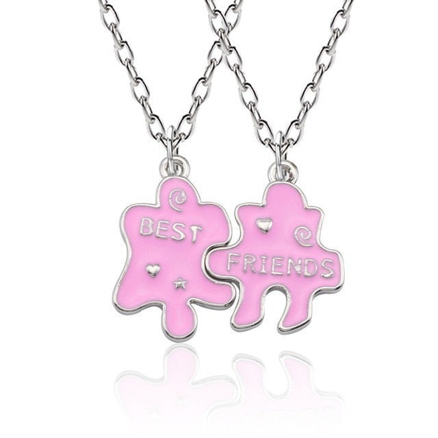 Best Friend Necklace Women Crystal Heart Tai Chi Crown Best Friends Forever Necklaces Pendants Friendship BFF Jewelry Collier